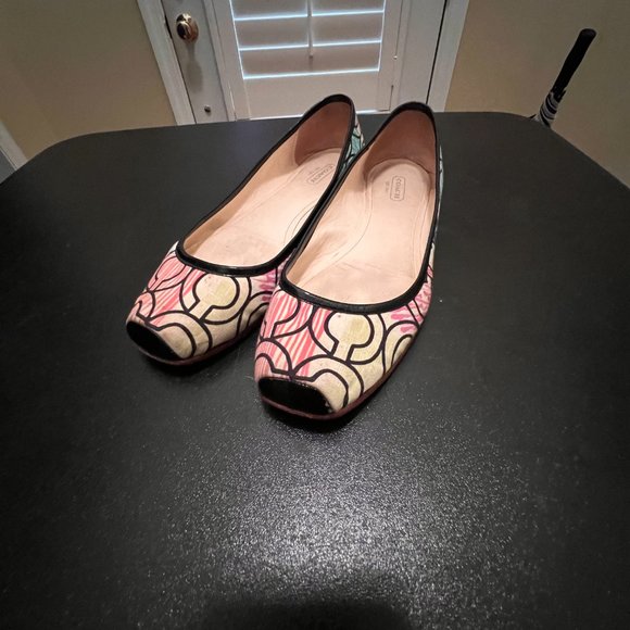 Coach portia size 8.5M multicolored ballet flat square toe - Picture 7 of 10